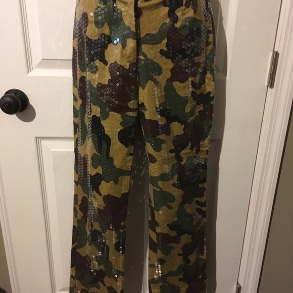 COPY - Camo silk pants with clear sequins - Picture 1 of 2
